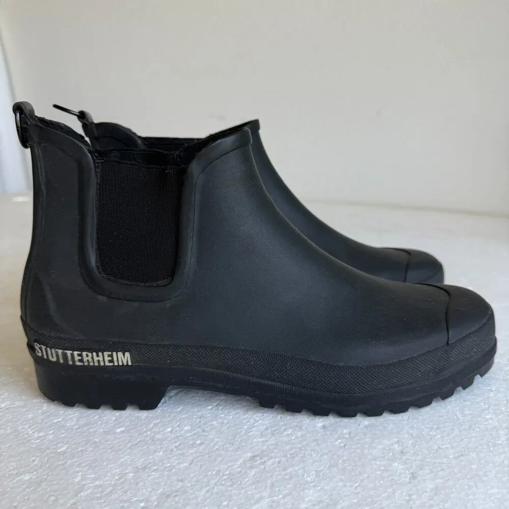 Stutterheim x Novesta Chelsea Rainwalker waterproof Rain Boots Black Size 10
